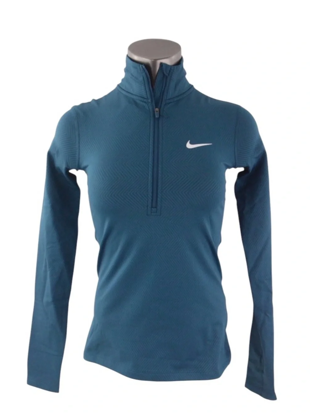 Nike Women's Teal Blue Half-Zip Athletic Pullover Size M Activewear Running